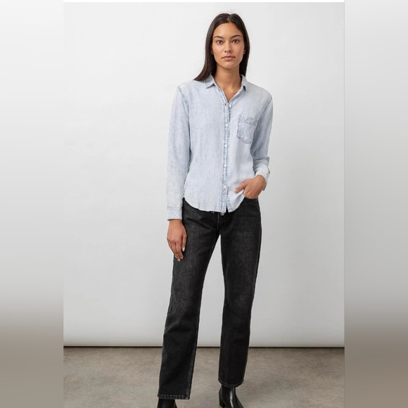 Rails Raw Hem Denim Shirt - Picture 1 of 7